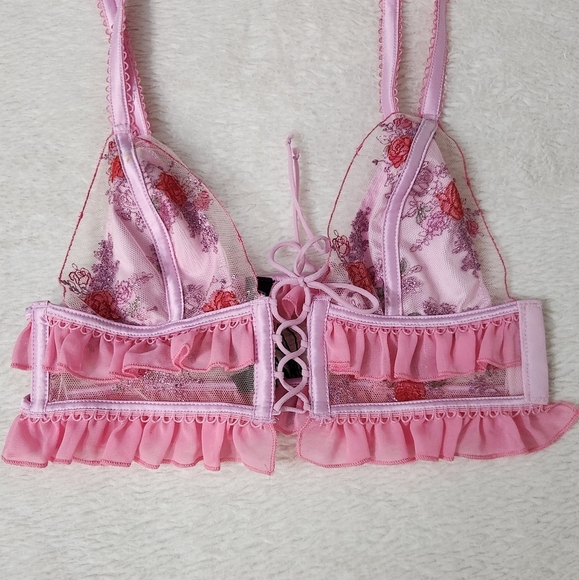 New!For Love and Lemons Rose Bloom Bralette - Picture 4 of 11